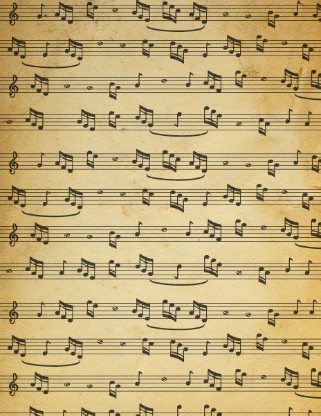 An Old Sheet Music With Musical Notes On It