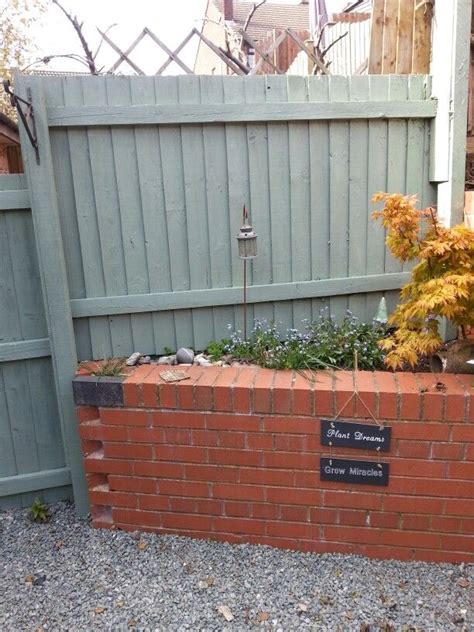 Below are some decorative fence ideas ideas which you can explore as you spruce up your fence. Love my garden fence,colour from wilkinson :) | Front yard ...