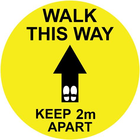 Pack Of 14 250mm Commercial Grade Yellow Walk This Way Flag Signs