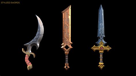 Artstation Stylized Swords Game Assets