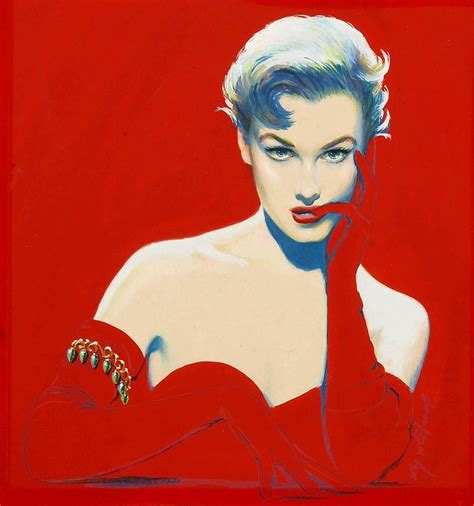 Coby Whitmore Seductive Femme Fatale Illustration In Red For Sale At