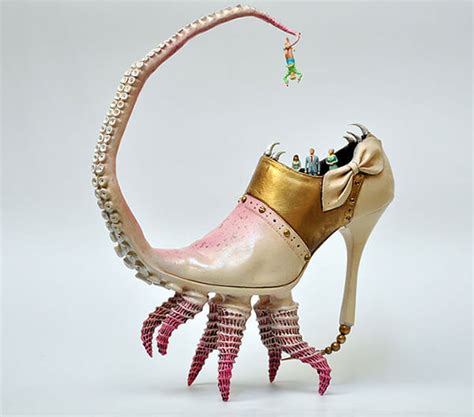 shoe sculptures from otherworld by costa magarakis design swan