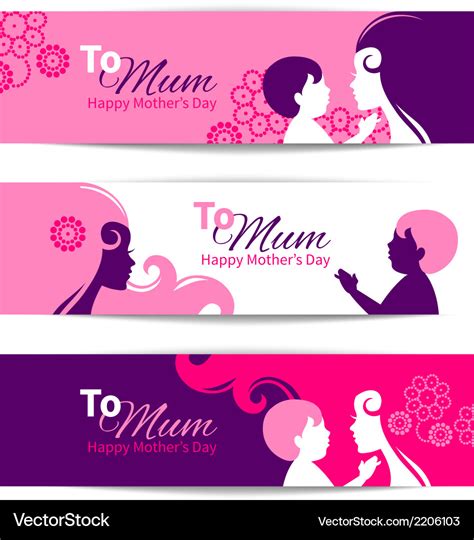 Banners For Happy Mothers Day Royalty Free Vector Image