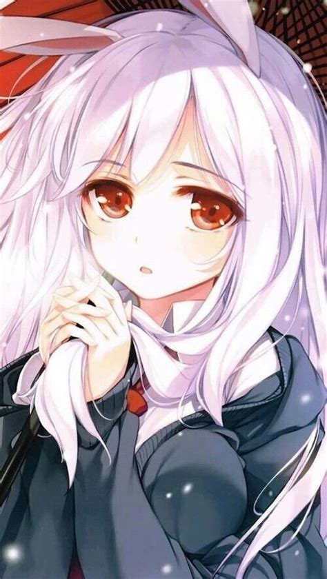 Anime Girl With White Hair Red Eyes ~ Anime Girl