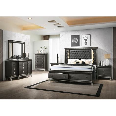 Add elegance and charm to your bedroom with this sold wooden bedroom set. Rosdorf Park Oakgrove Upholstered Platform 5 Piece Bedroom ...