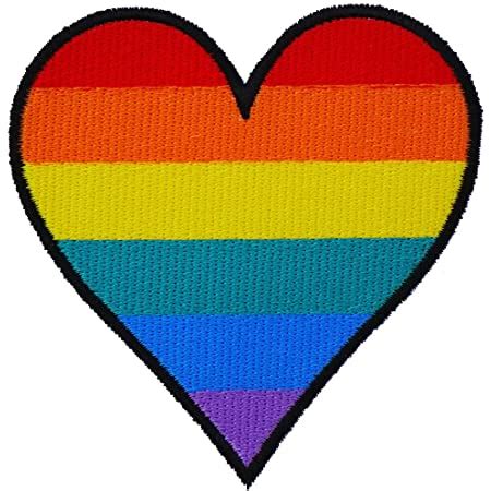 Amazon Com Graphic Dust Lgbt Rainbow Heart Embroidered Iron On Patch