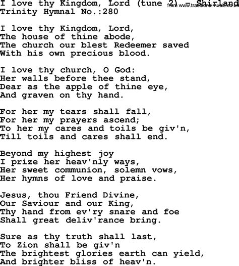 Trinity Hymnal Hymn I Love Thy Kingdom Lord Shirland Lyrics Midi And Pdf