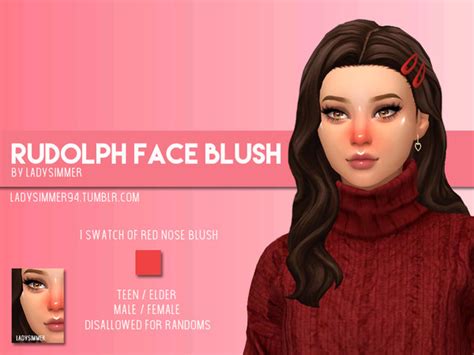 Ladysimmer94s Rudolph Face Blush Blush Red Nose Sims 4