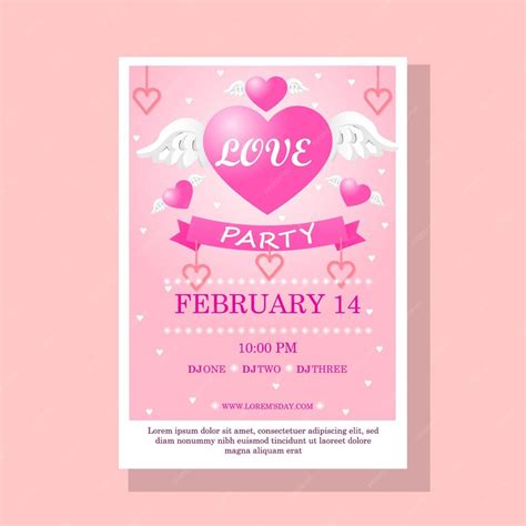 Premium Vector Happy Valentine Day Poster Template