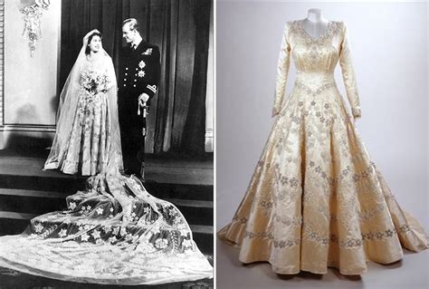 With its scalloped hem, intricate embroidery and 13ft train, it remains as breathtaking today as it did on its debut in front of 2,000 guests in westminster. Grays Blog: Happy Birthday Queenie