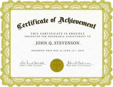 Free Printable Certificates Of Achievement Printable Blank World