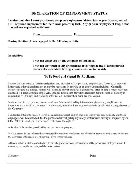 Truck Driver Job Form Fill Out Printable PDF Forms Online