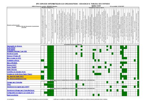 BTS SIO E6 Tableau Synthèse. | Serveur (Informatique ...
