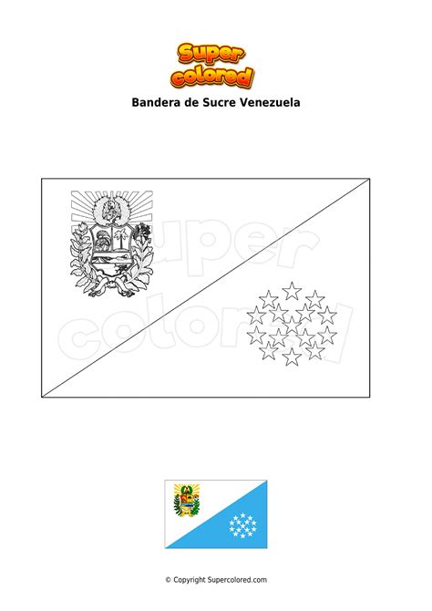 Dibujo Para Colorear Bandera De Sucre Venezuela Supercolored