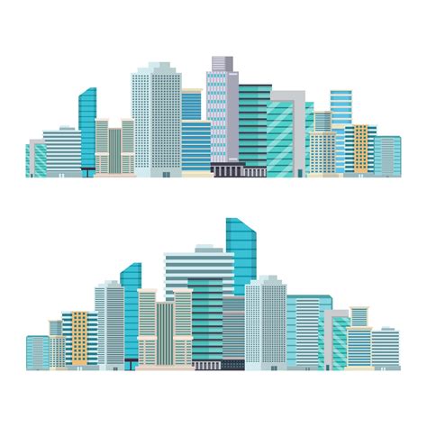 Skyscraper City Buildings Vector Design Illustration Isolated On White