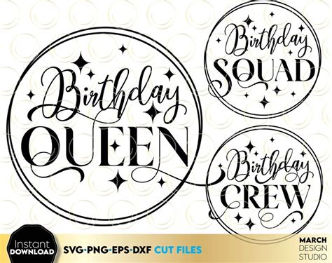 Birthday Queen Svg Birthday Queen Squad Svg Birthday Queen Etsy