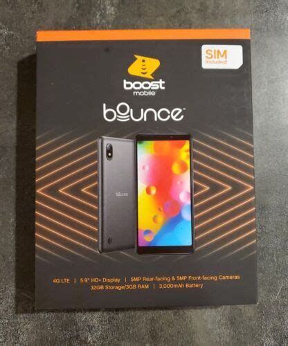 New Boost Mobile Bounce 4g Lte 32gb Black Smartphone Locked To