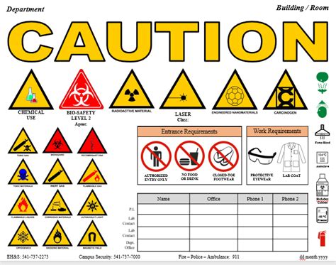 Lab Safety Signs Printable