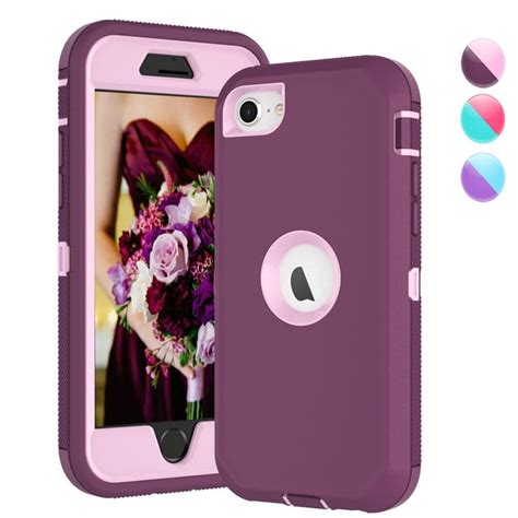 njjex iphone se 2020 cases sturdy phone case for iphone se 2 2020 4 7 3 in 1 heavy duty