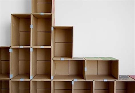 Shelving Made From Cardboard Boxes Diy Cardboard Furniture Cardboard