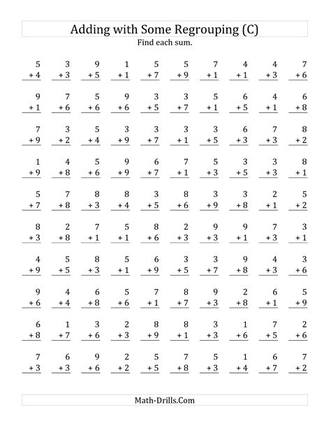 Math Drills Addition 100 Problems Brian Harringtons Addition Worksheets