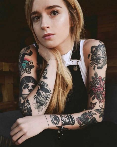 Beautiful Women With Tattoos A Tattoo Is Created Out Of Indelible Ink That Stays Within The
