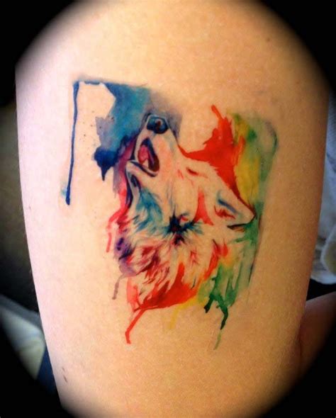 Colorful Wolf Tattoo Dövme Tasarımları Kurt Dövmeleri Dövme