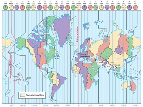 World Time Zones Map Of Standard Time Zone Images