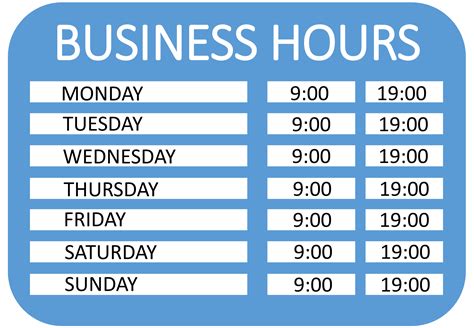 Operating Hours Sign Templates At