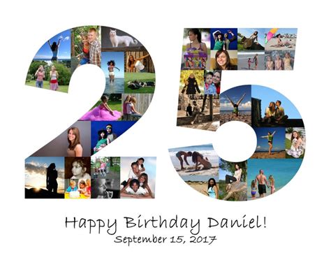 Personalized 25th Anniversary Photo Collage 25th Birthday Etsy