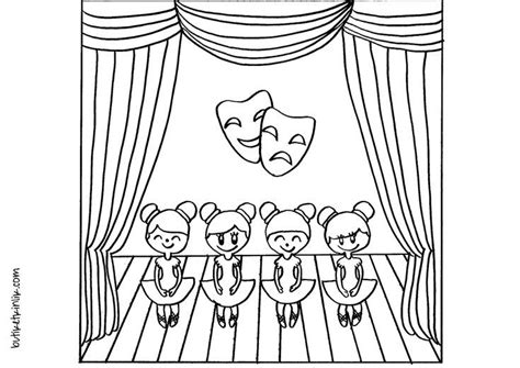 Theatre Stage Coloring Pages Sketch Coloring Page