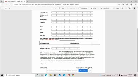 Courier Sms Request Form Vfs Canada Youtube