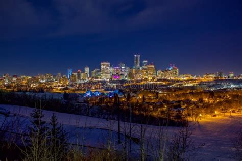 Edmonton Skyline In The Winter Stock Photo Image Of Walterdalebridge
