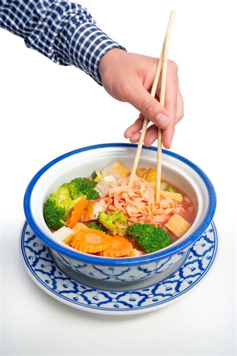 Man Holding Chopstick With Stock Image Image Of Lifestyle