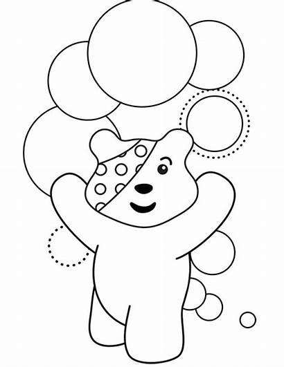 Pudsey Need Children Bear Colouring Template Coloring