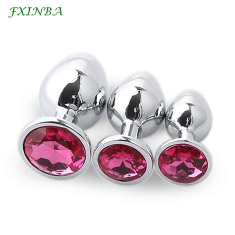fxinba 3 size stainless steel anal plug metal butt plug large set waterproof jewelry beads
