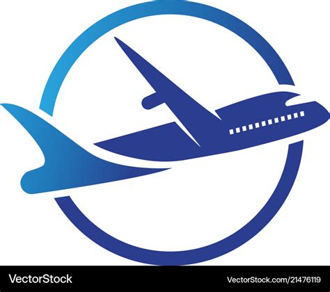 Aircraft Airplane Airline Logo Label Journey Air Vector Image