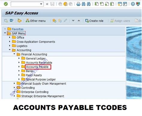 sap accounts payable tcodes fi ap module transaction codes