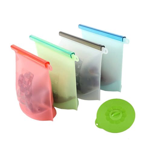 Reusable Ziplock Bags Silicone Food Storage Apartment Therapy