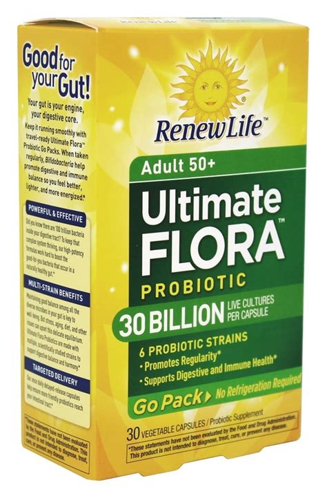 Renew Life Ultimate Flora Adult 50 Probiotic Go Pack 30 Billion 30