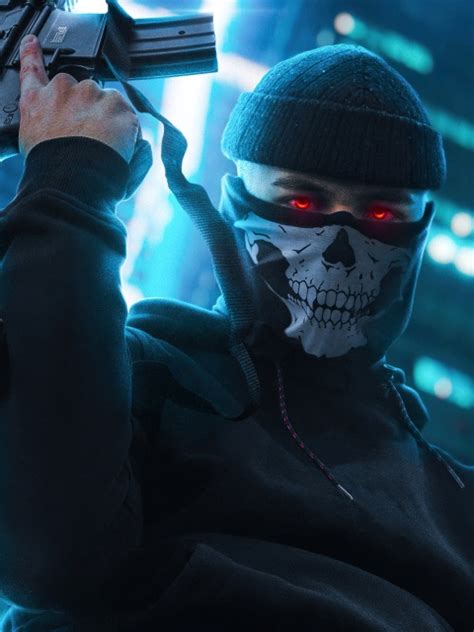 Boy With Skull Mask And Ak47 4k Wallpaper 4k