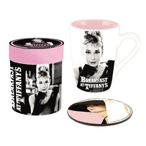 Vandor Audrey Hepburn Ceramic Mug And Coaster Gift Set Black