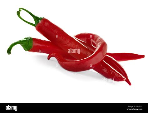 Red Hot Chili Pepper On A White Background Stock Photo Alamy