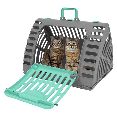 Sportpet Designs Extra Large Collapsible Walk In Cat Carrier Gray 23
