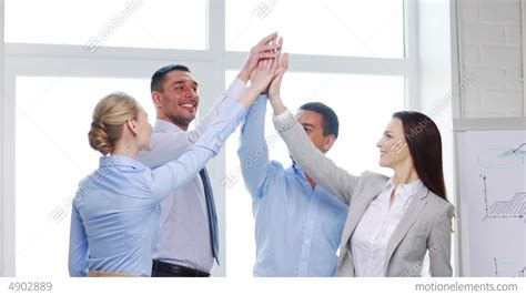 Business Team Doing High Five Gesture In Office Stock Video Footage