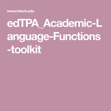Edtpaacademic Language Functions Toolkit Language Functions
