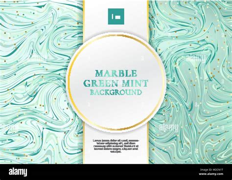 Green Mint Marble Background And Texture With White And Golden Label