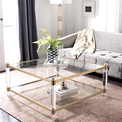 Safavieh Couture Isabelle 2 Tier Modern Glam Acrylic Coffee Table