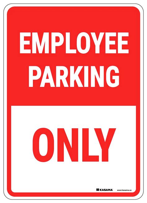Employee Parking Only Sign Red