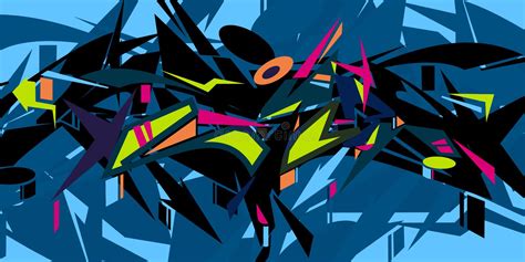 Graffiti Abstract Background With Geometric Shapes Vector Illustration